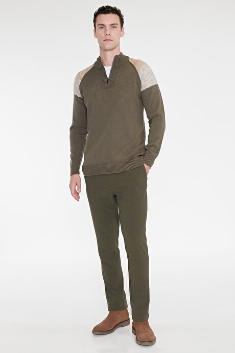 Slim Fit Dar Kesim Pamuklu Esnek Siyah Chino Pantolon resmi