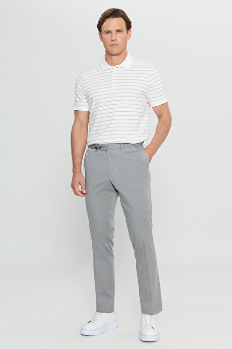 Pamuklu Slim Fit Dar Kesim Yan Cep Casual Taş Pantolon resmi