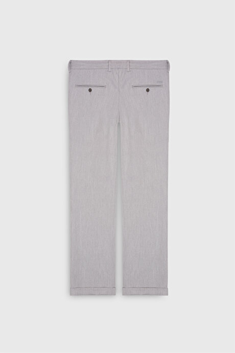 Slim Fit Dar Kesim Beli Bağlamalı Yan Cep Esnek Casual Gri Pantolon resmi