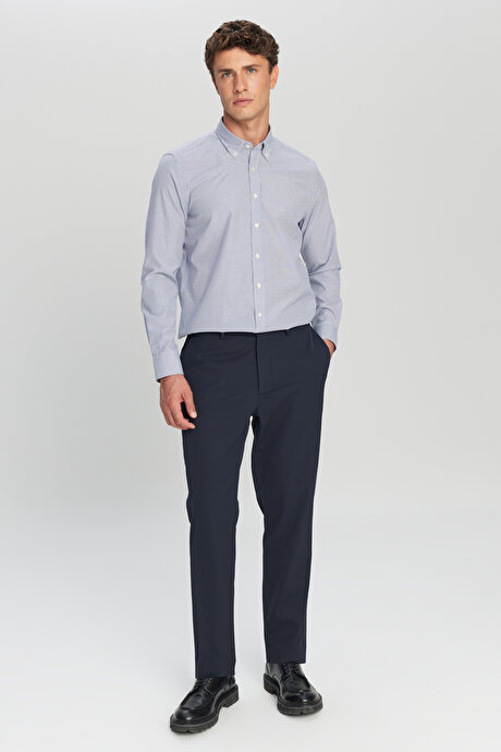 Slim Fit Dar Kesim Yan Cep Casual Lacivert Pantolon resmi