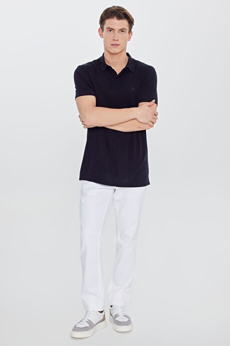 Yumuşak Dokulu Slim Fit Dar Kesim Polo Yaka Siyah Tişört resmi