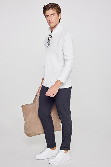 Slim Fit Rahat Kesim Beli Bağlamalı Yan Cepli Esnek Jogger Antrasit Pantolon resmi