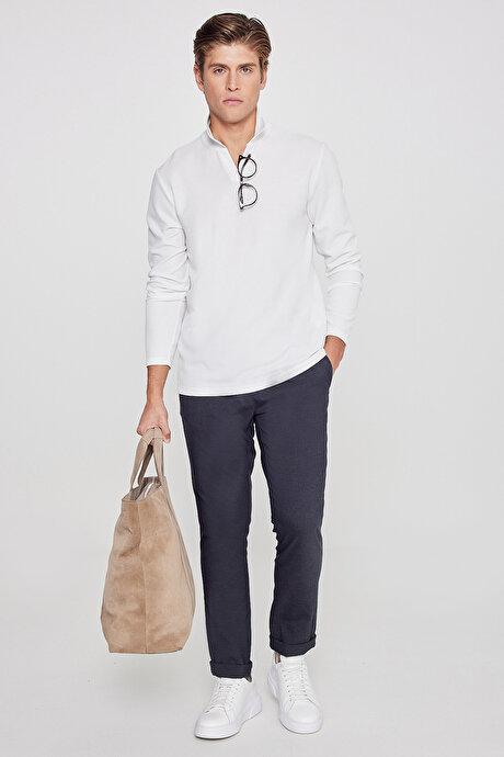 Slim Fit Rahat Kesim Beli Bağlamalı Yan Cepli Esnek Jogger Antrasit Pantolon resmi