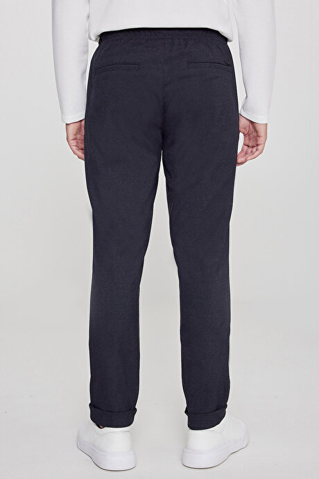 Slim Fit Rahat Kesim Beli Bağlamalı Yan Cepli Esnek Jogger Antrasit Pantolon resmi