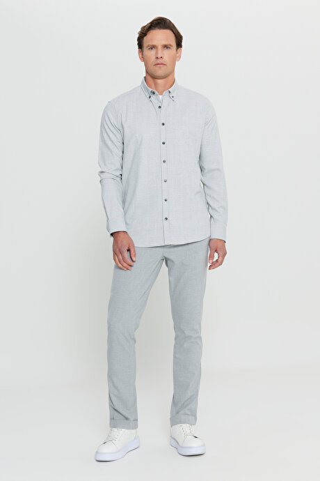 Slim Fit Rahat Kesim Beli Bağlamalı Yan Cepli Esnek Jogger Gri Pantolon resmi