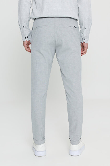 Slim Fit Rahat Kesim Beli Bağlamalı Yan Cepli Esnek Jogger Gri Pantolon resmi