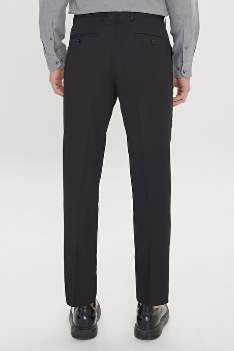 Slim Fit Dar Kesim Klasik Yan Cep Siyah Pantolon resmi