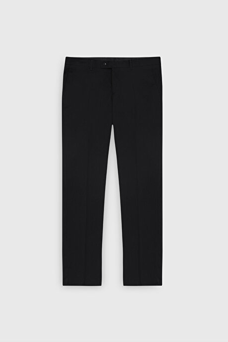 Comfort Fit Rahat Kesim Yan Cepli Klasik Siyah Pantolon resmi