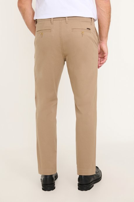 Pamuklu Tapered Fit Yan Cepli Diagonal Desenli Esnek Casual Camel Chino Pantolon resmi
