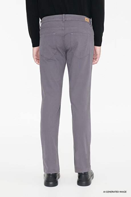 Slim Fit Dar Kesim 5 Cep Pamuklu Esnek Antrasit Chino Pantolon resmi