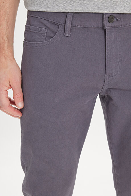 Slim Fit Dar Kesim 5 Cep Pamuklu Esnek Antrasit Chino Pantolon resmi