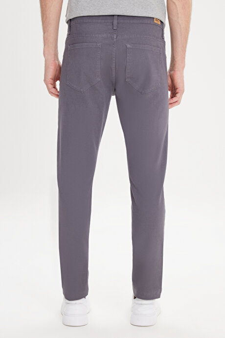 Slim Fit Dar Kesim 5 Cep Pamuklu Esnek Antrasit Chino Pantolon resmi