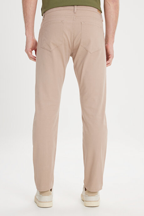 Slim Fit Dar Kesim 5 Cep Pamuklu Esnek Bej Chino Pantolon resmi