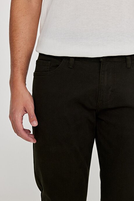 Slim Fit Dar Kesim 5 Cep Pamuklu Esnek Haki Chino Pantolon resmi
