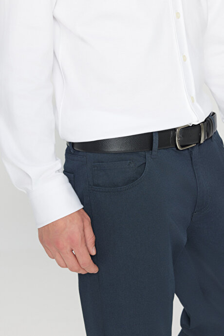 Slim Fit Dar Kesim 5 Cep Pamuklu Esnek Lacivert Chino Pantolon resmi