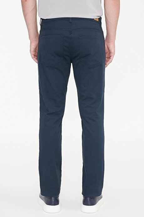 Slim Fit Dar Kesim 5 Cep Pamuklu Esnek Lacivert Chino Pantolon resmi