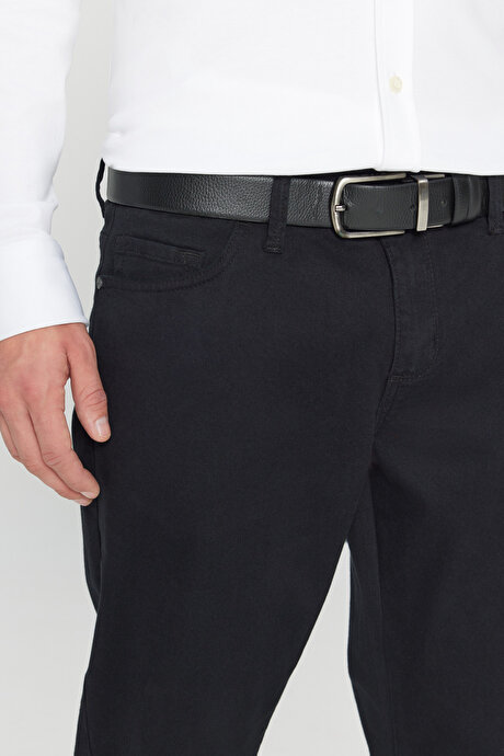 Slim Fit Dar Kesim 5 Cep Pamuklu Esnek Siyah Chino Pantolon resmi