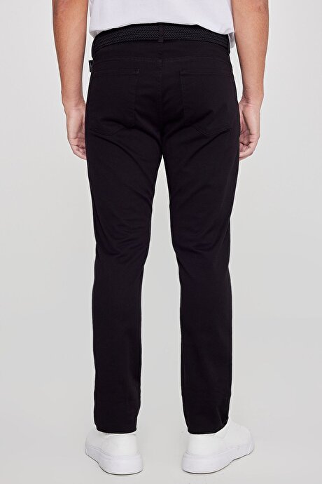Slim Fit Dar Kesim 5 Cep Pamuklu Esnek Siyah Chino Pantolon resmi