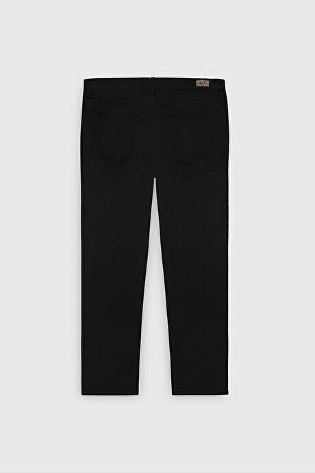 Slim Fit Dar Kesim 5 Cep Pamuklu Esnek Siyah Chino Pantolon resmi