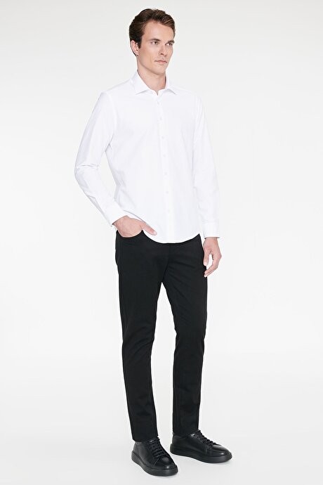 Slim Fit Dar Kesim 5 Cep Pamuklu Esnek Siyah Chino Pantolon resmi