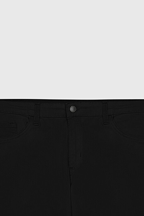 Slim Fit Dar Kesim 5 Cep Pamuklu Esnek Siyah Chino Pantolon resmi
