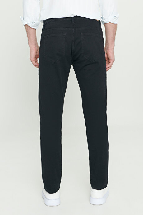 Slim Fit Dar Kesim 5 Cep Pamuklu Esnek Siyah Chino Pantolon resmi