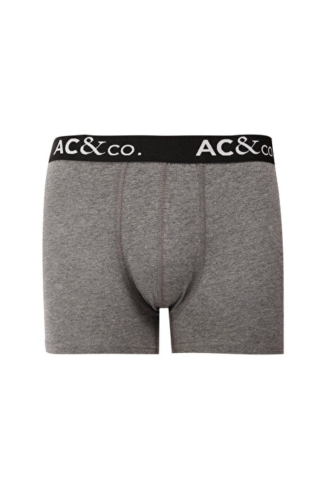 Premium Pamuklu 3'lü Paket Esnek Siyah-Antrasit Boxer resmi