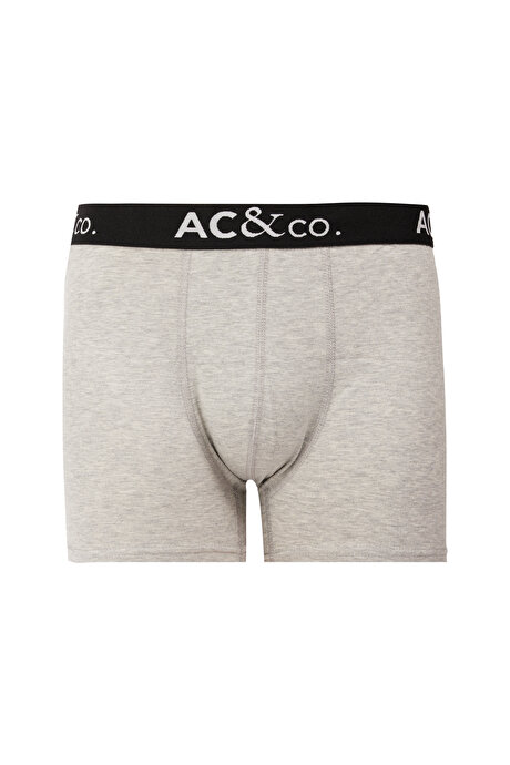 Premium Pamuklu 3'lü Paket Esnek Siyah-Antrasit Boxer resmi