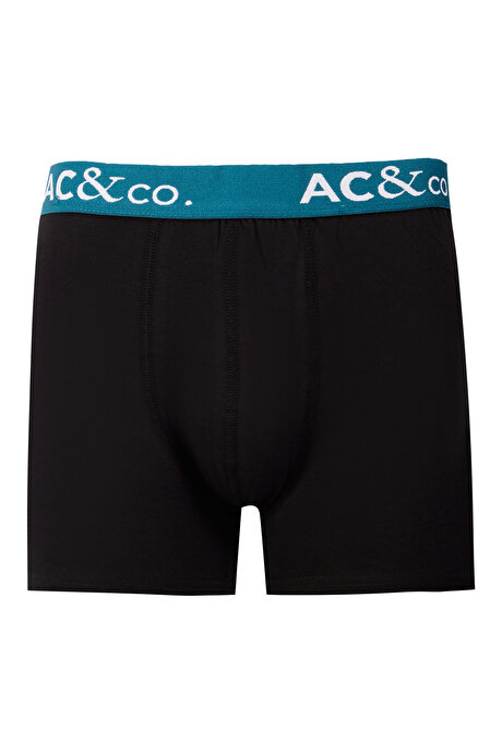 Premium Pamuklu 3'lü Paket Esnek Siyah Boxer resmi