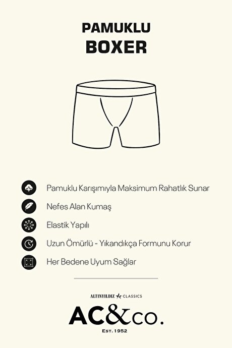 Premium Pamuklu 3'lü Paket Desenli Lacivert-Yeşil Boxer resmi