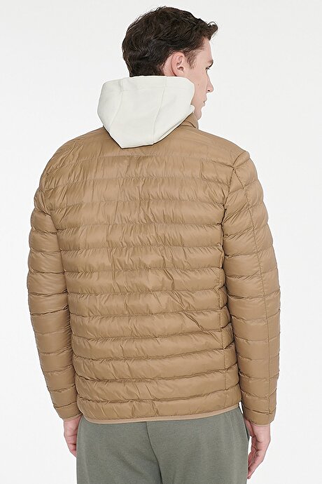 Standart Fit Normal Kesim Dik Yaka Vizon Mont resmi