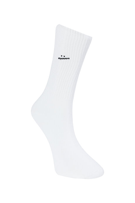 Desenli 5'li Soket Siyah-Beyaz-Gri Çorap resmi