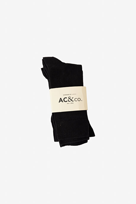 Pamuklu 5'li Soket Siyah Çorap resmi