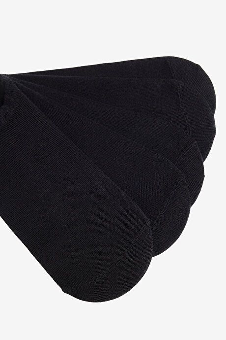 Pamuklu 5'li Paket Esnek Sneaker Siyah Çorap resmi