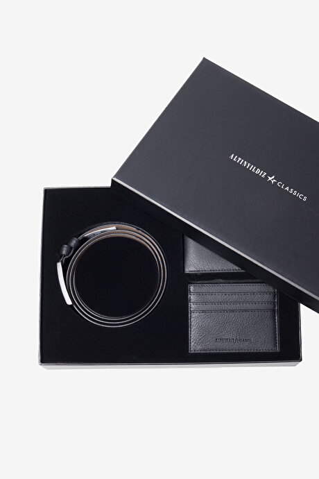 Kemer-Cüzdan-Kartlık Siyah Set resmi