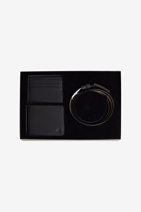 Kemer-Cüzdan-Kartlık Siyah Set resmi