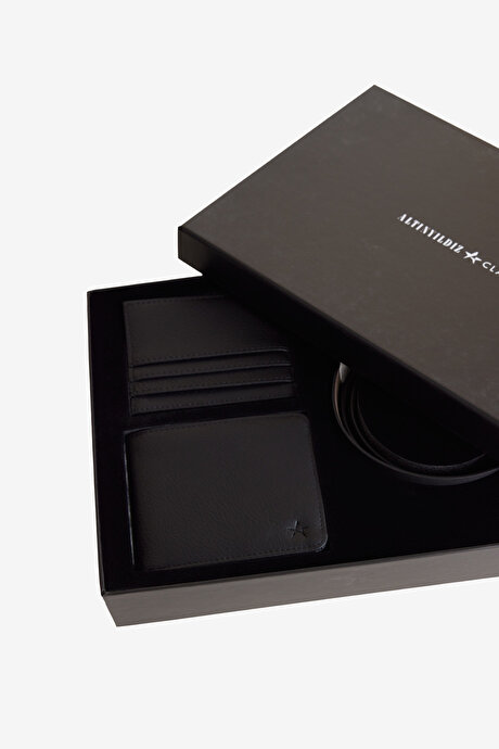 Kemer-Cüzdan-Kartlık Siyah Set resmi