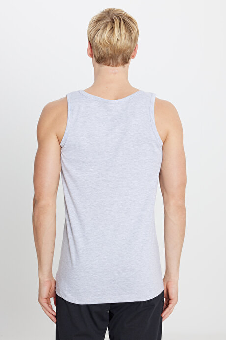 Premium Pamuklu 2'li Paket Gri Melanj Atlet Paketi resmi