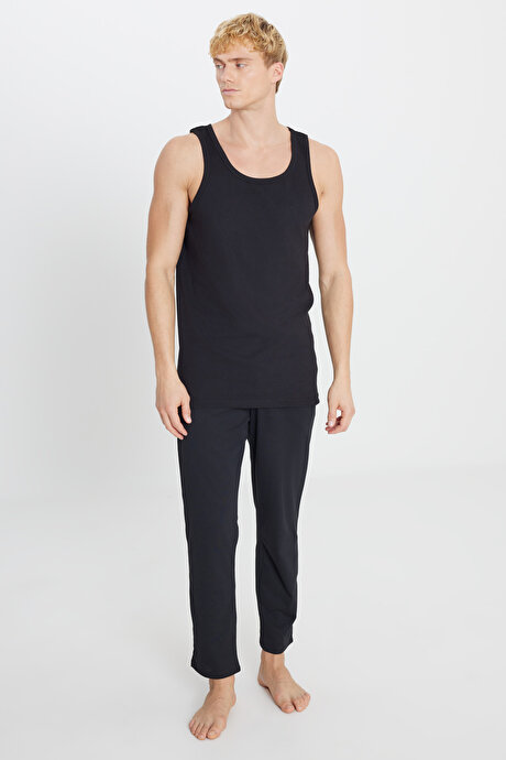 Premium %100 Pamuk 2'li Paket Siyah Atlet Paketi resmi