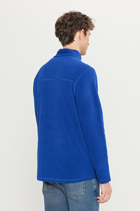 2'li Paket Anti-Pilling Tüylenme Yapmayan Standart Fit Bato Yaka Soğuk Geçirmez Sweatshirt SAKS-HAKI Polar resmi