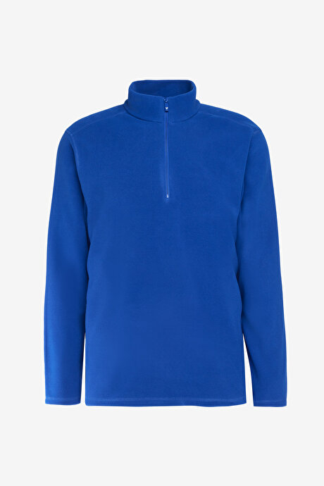 2'li Paket Anti-Pilling Tüylenme Yapmayan Standart Fit Bato Yaka Soğuk Geçirmez Sweatshirt SAKS-HAKI Polar resmi