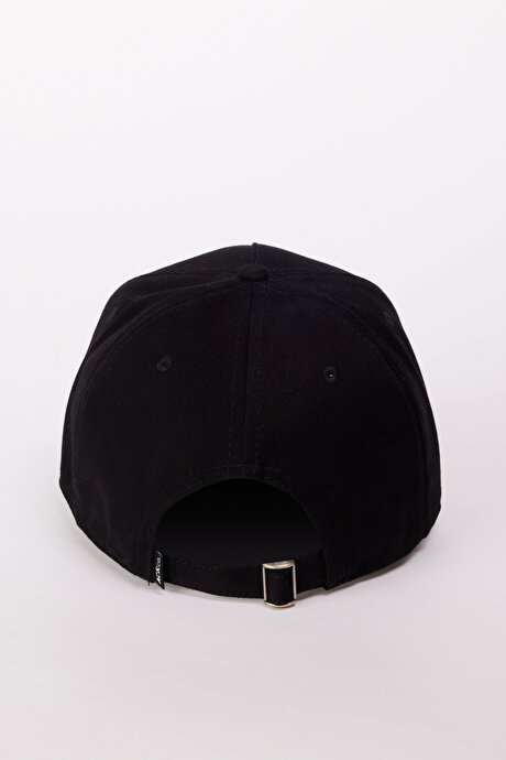 %100 Pamuk Değiştirilebilir Stickerlı Siyah Şapka resmi