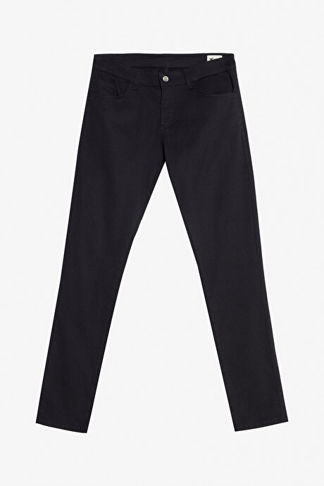 Pamuklu Slim Fit Dar Kesim 5 Cep Esnek Casual Siyah Pantolon resmi
