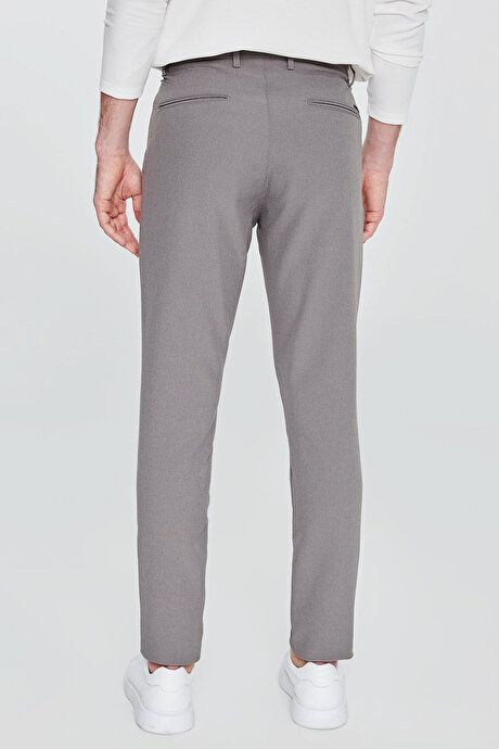 Slim Fit Dar Kesim Beli Bağlamalı Yan Cepli Casual Jogger Antrasit Pantolon resmi