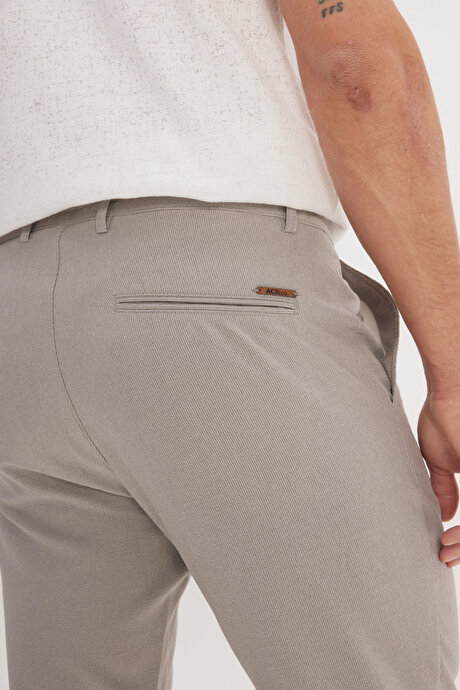 Slim Fit Dar Kesim Beli Bağlamalı Çizgili Yan Cepli Casual Jogger Açık Yeşil Pantolon resmi