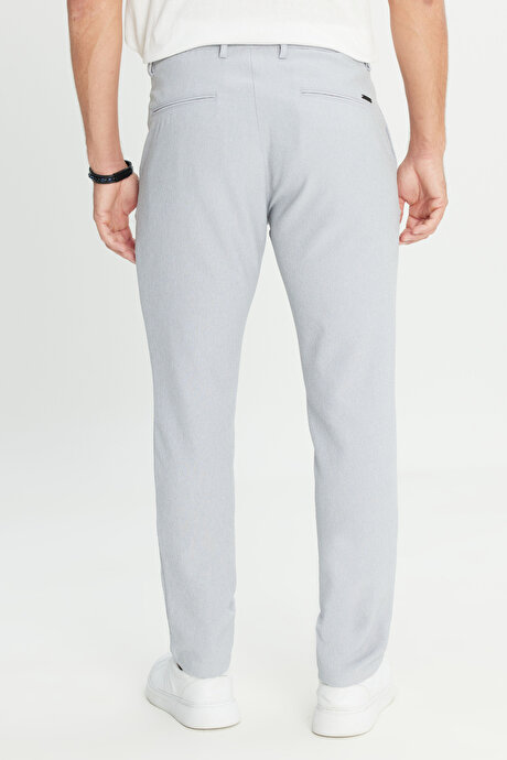 Slim Fit Dar Kesim Beli Bağlamalı Çizgili Yan Cepli Casual Jogger Koyu Gri Pantolon resmi