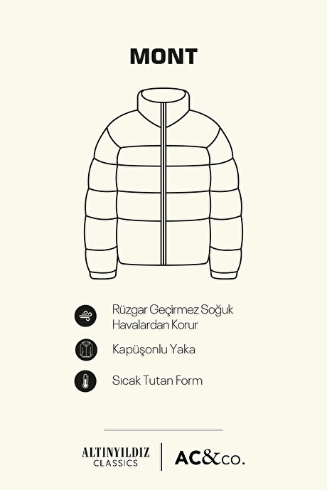 Standart Fit Normal Kesim Dik Yaka Kapüşonlu Yan Cepli Casual Lacivert Mont resmi