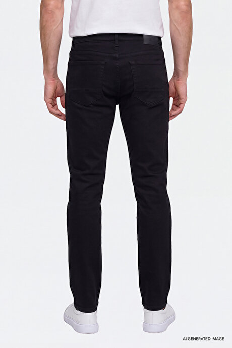 Pamuklu Comfort Fit Rahat Kesim 5 Cepli Esnek Rahat Jean Kot Denim Siyah Denim Pantolon resmi