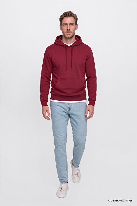 Pamuklu Tapered Fit 5 Cepli Esnek Jean Kot Denim Açık Mavi Denim Pantolon resmi