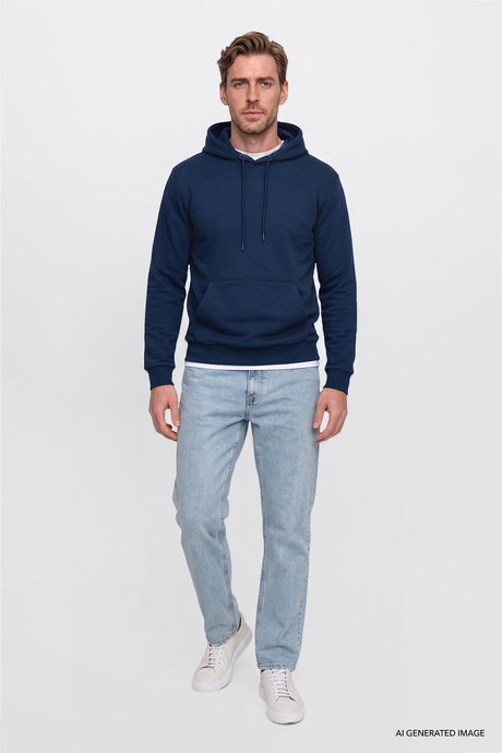 Pamuklu Baggy Fit 5 Cepli Esnek Jean Kot Denim Açık Mavi Denim Pantolon resmi